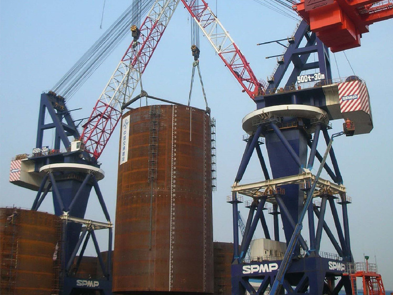 large steel silo construction